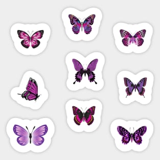 purple butterfly Sticker